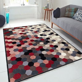 Conceptum Els1899 Alfombra de Terciopelo Multicolor 80 x 120 cm